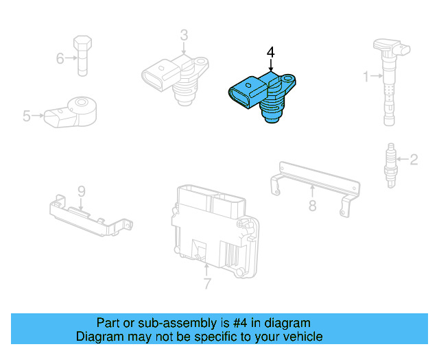 Crankshaft Sensor 05E-906-433-E - View 7