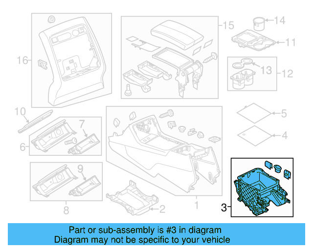 Storage Compartment 7P1-863-071-H-9B9 - View 3