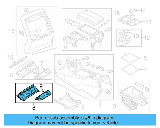 Storage Compartment 7P1-863-071-H-9B9 - View 10