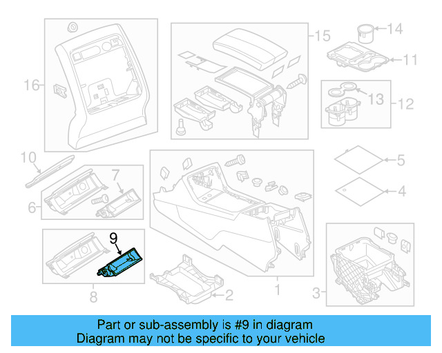 Storage Compartment Insert 7P6-857-130-B - View 6