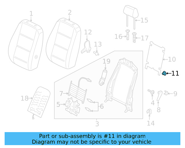 Seat Back Panel Clip N-909-113-01 - View 44