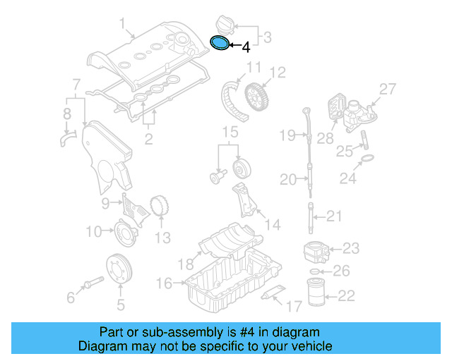 Engine Oil Filler Cap Gasket 06A-103-483-D - View 25