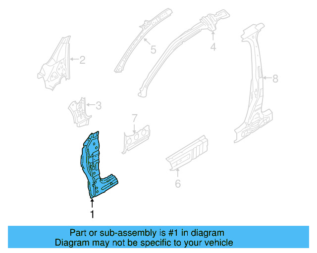Hinge Pillar Reinforced 1K6-809-203 - View 4