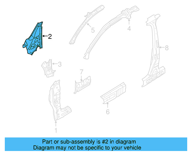 Inner Hinge Pillar 1K6-802-125-A - View 7