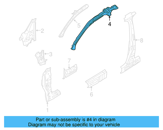 Windshield Pillar Reinforced 1K3-809-438-B - View 3