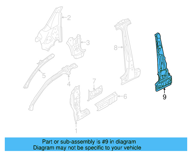 Lock Pillar Reinforced 1K3-809-443 - View 5