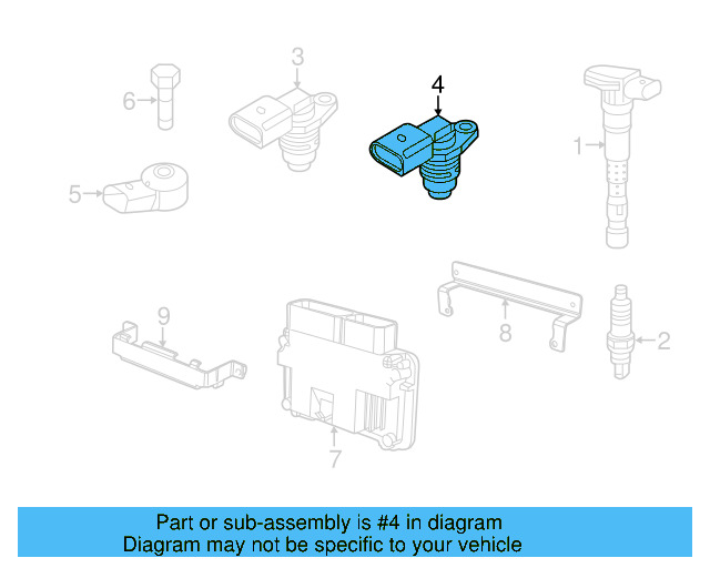 Crankshaft Sensor 05E-906-433-E - View 6