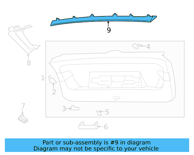 Upper Trim 11A-827-555-C-9B9 - View 4