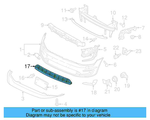 Center Grille 5GE-853-671-A-FOD - View 4