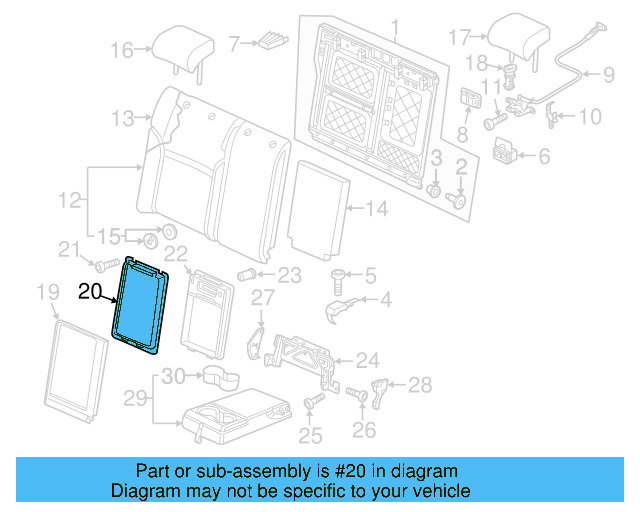 Seat Back Frame 5C6-885-217-82V - View 3