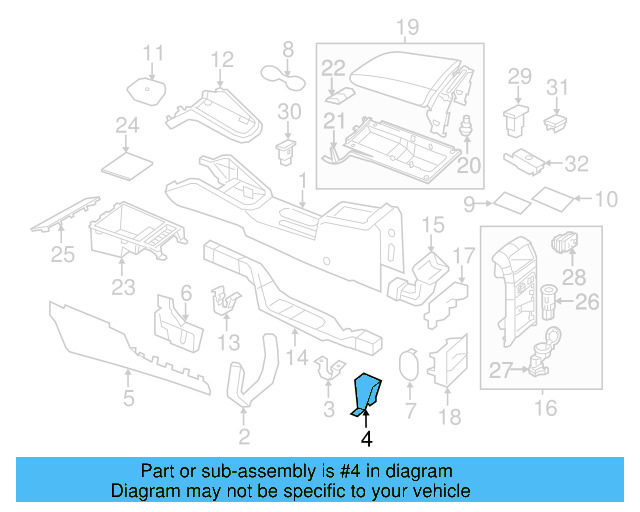 Console Body Rear Bracket 5C6-863-532-B