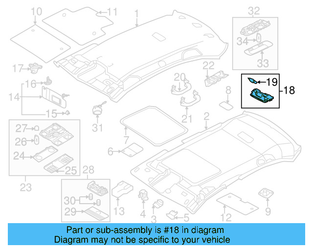 Interior Lamp 3B0-947-291-B-95T - View 12