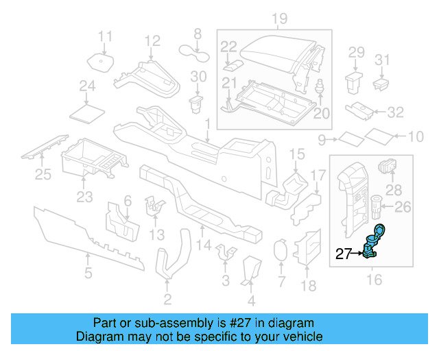 12 Volt Accessory Power Outlet Housing 1K0-919-341-B - View 26