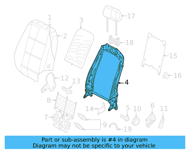 Seat Back Frame 3QF-881-046-E - View 4