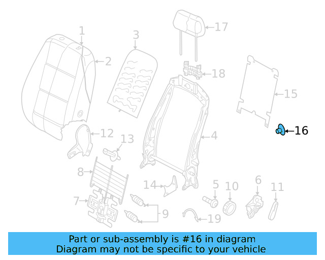 Seat Back Panel Clip N-909-113-01