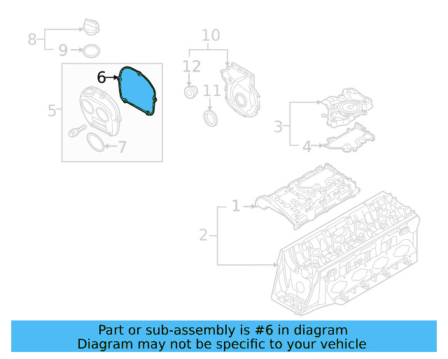 Engine Timing Cover Gasket 06L-103-483-A - View 11