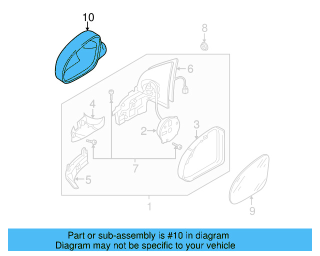 Door Mirror Cover (Unpainted) 1k0857538gru - View 6
