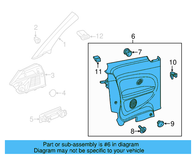 Lower Quarter Trim 5C5-867-043-AM-ICE - View 2