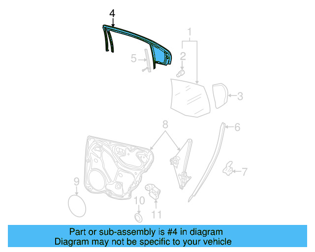 Window Guide 3AE-839-431-D-5AP - View 4
