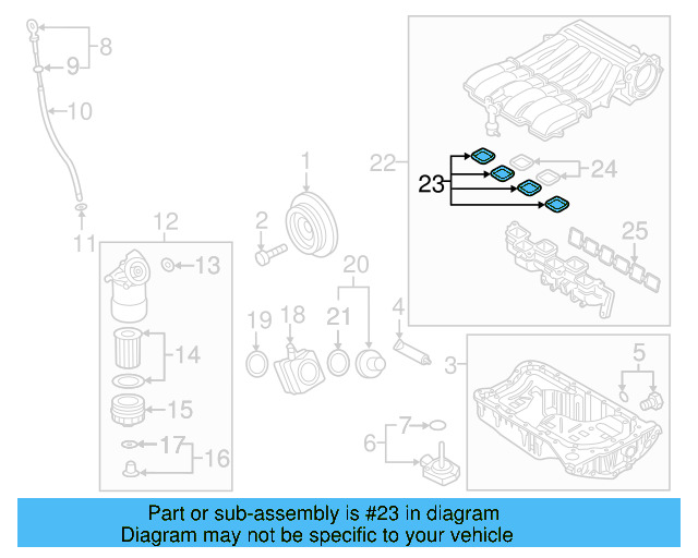 Engine Intake Manifold Gasket 03H-133-237-G - View 7