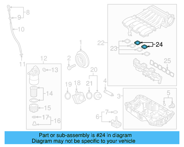 Engine Intake Manifold Gasket 03H-133-237-J - View 8