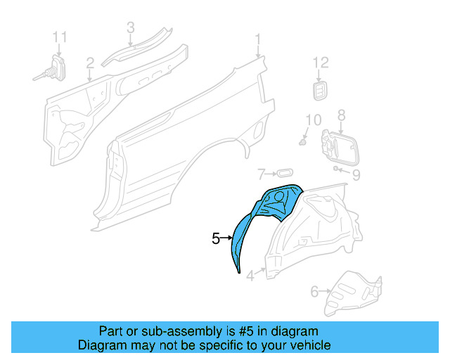 Outer Wheelhouse 1E0-803-423-A - View 3