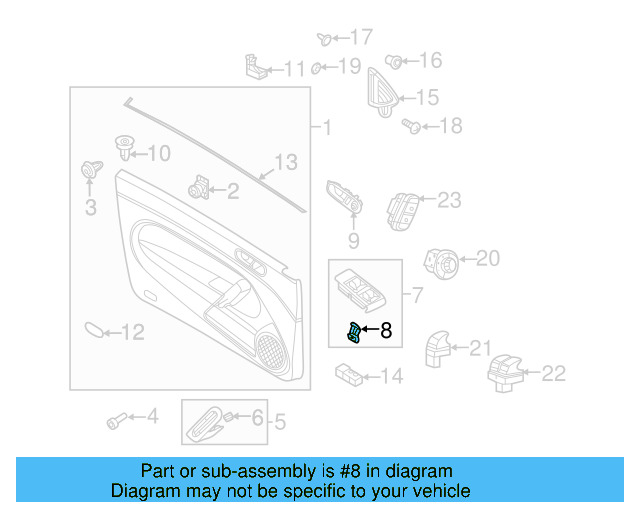 Door Switch Trim Panel Clip 1K0-867-190 - View 10
