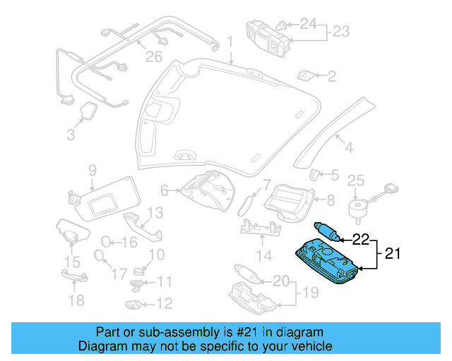 Interior Lamp 3B0-947-291-B-95T - View 31