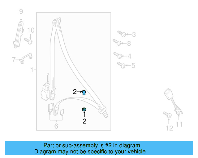 Seat Belt Assembly Button 443-857-847-B-4PK - View 71