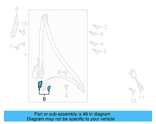Seat Belt Assembly Cap 7P0-857-563-IFO - View 3
