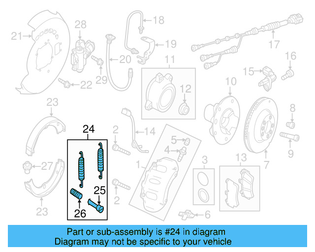 Park Brake Shoes Mount Kit 7P0-698-545 - View 3