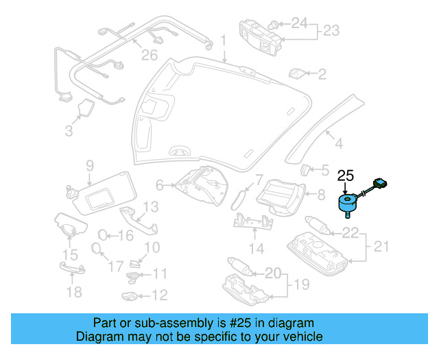 Sunroof Switch 1J0-959-613-E-Y20 - View 11