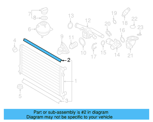 Radiator Upper Seal 3C0-121-345-AK - View 3