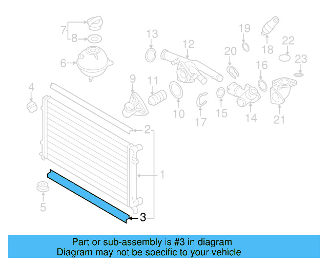 Radiator Upper Seal 3C0-121-345-AK - View 4
