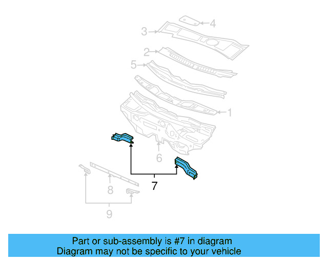 Dash Panel Reinforcement 8D0-806-356-B - View 5