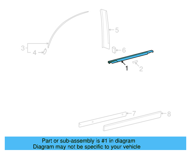 Belt Molding 3D4-837-475-K-PRP - View 3
