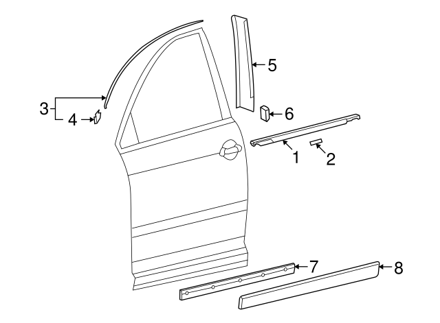 Belt Molding 3D4-837-475-K-PRP
