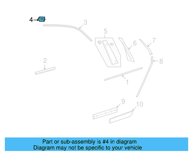 Frame Trim Clip 3D4-837-995-D - View 3