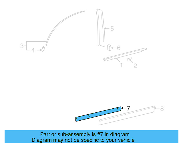 Body Side Molding (Unpainted) 3d0853071cgru - View 3