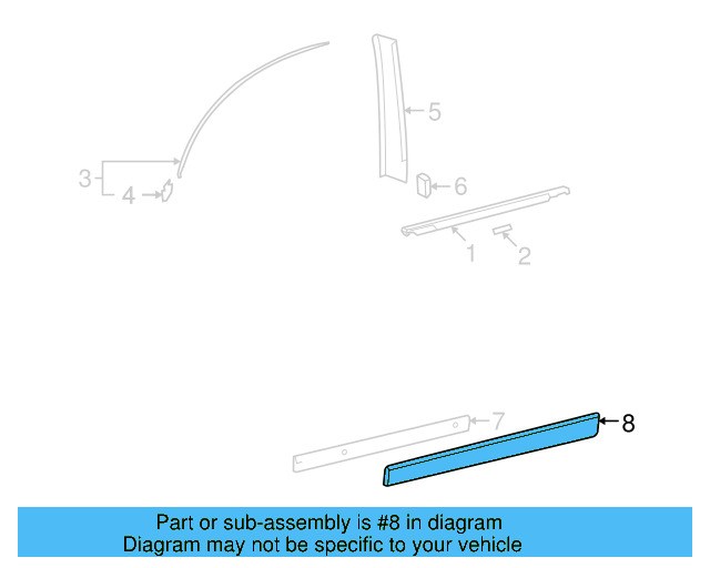 Lower Molding 3D0-854-939-C-V7S - View 3