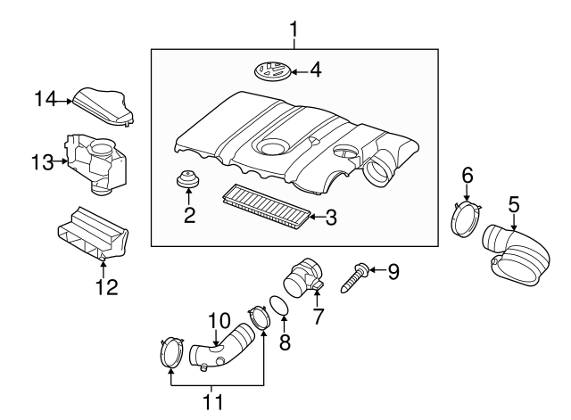 Air Filter And Housing Assembly 07K-129-607-J