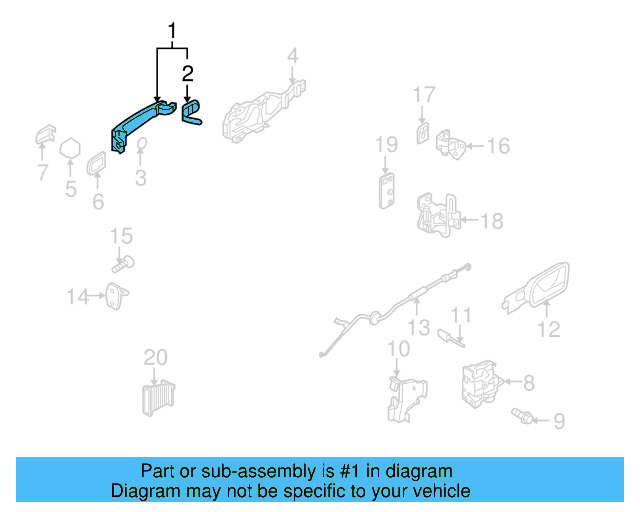 Handle, Outside (Unpainted) 1k5837205gru - View 16