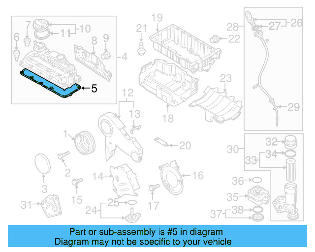 Valve Cover Gasket 03L-103-483 - View 8