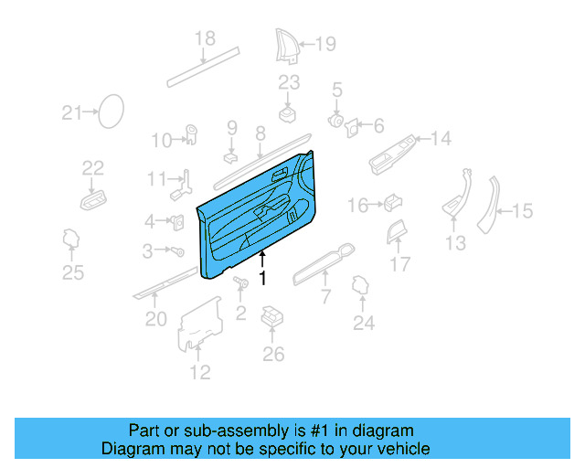 Door Trim Panel 1K3-867-012-DG-TRN - View 3