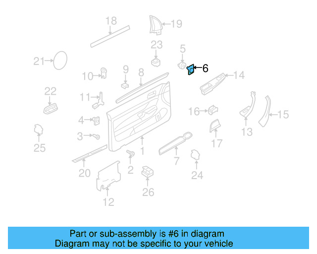 Door Trim Panel Retainer 6Q0-868-297 - View 16