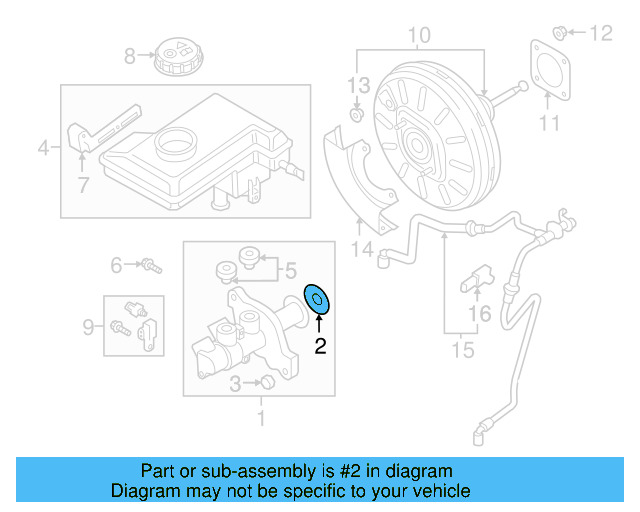 Master Cylinder Gasket 8K0-611-243-B - View 8