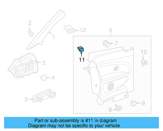 Lower Center Pillar Trim Clip 4A0-867-276-B - View 207