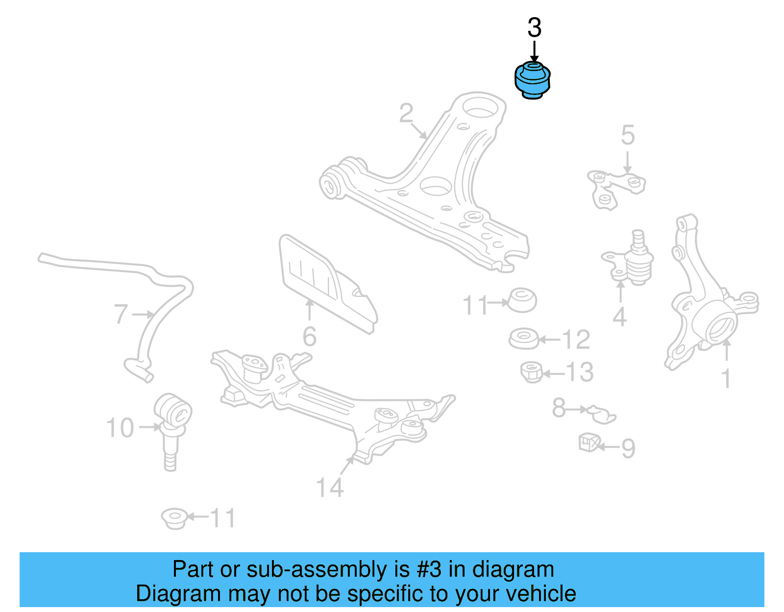 Lower Control Arm Rear Bushing 191-407-181-D - View 3
