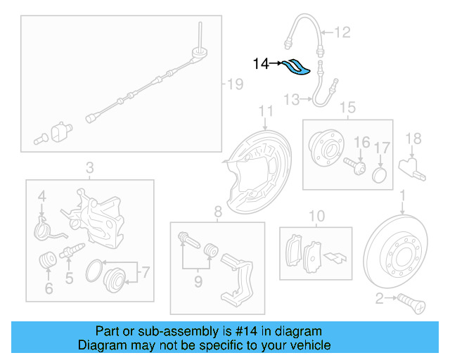Brake Hose Retainer Clip 191-611-715 - View 3
