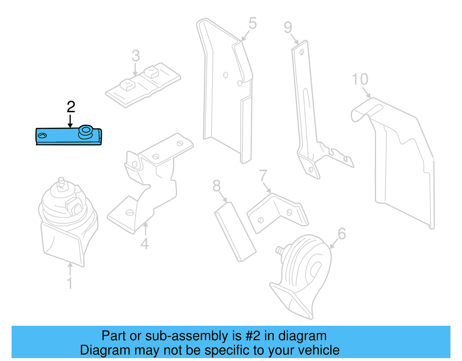 Horn Bracket 191-951-227-A - View 6